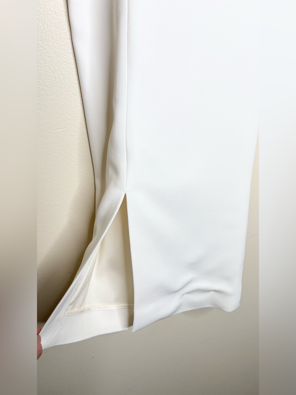 The Row Ivory Cropped Split Hem Trousers Pants Size 12 Silk Lined - Picture 8 of 13